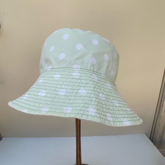 Lime Green with White Polka Dot Bucket Hat - Picture 1 of 9